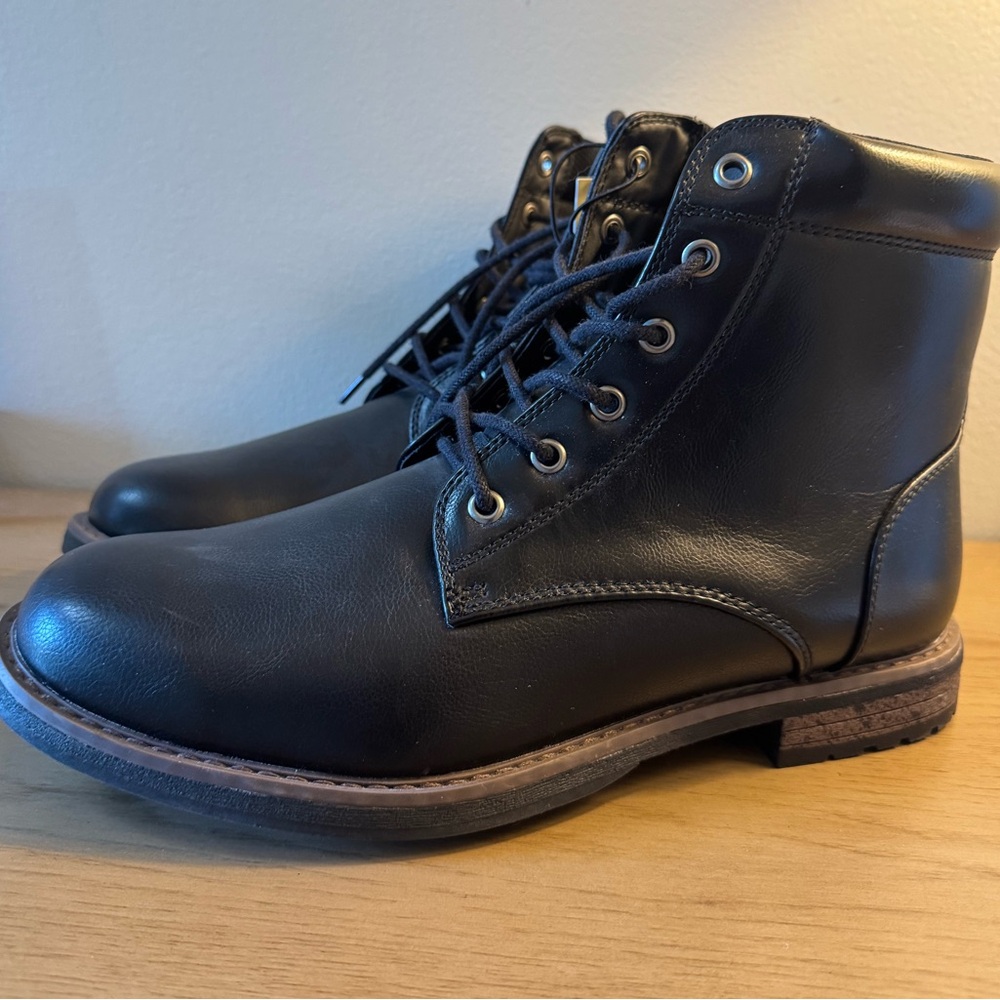 Black Faux Leather Men's Boots Goodfellow size 10